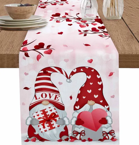 Vista 24 de Juego de 1 mantel individual gris de Navidad, manteles individuales de enanos de invierno y cardenales antideslizantes, manteles individuales