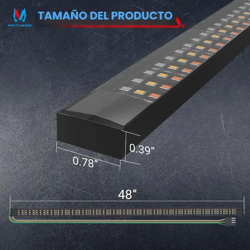 Vista 6 de MICTUNING - Barra de luz LED para puerta trasera de 48 pulgadas, triple fila de 360 LEDs, resistente al agua con conector plano de 4 vías - 5