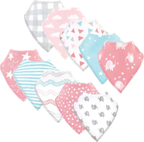 Vista 2 de Luvable Friends Unisex Baby Cotton Bandana Bibs