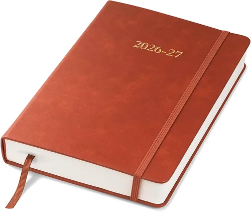 Vista 8 de Wykeham's Planificador de Agenda Diaria Ejecutiva 2025-26 – Personalización disponible – Agenda académica de mitad de año (Negro, 8.5"×5.5")