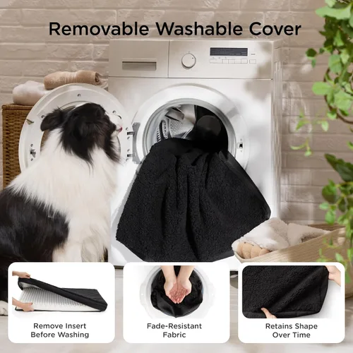 Vista 5 de Bedsure - Cama ortopédica pequeña para perros chicos, impermeable, con funda extraíble lavable, tapete de espuma con forma de huevera para mascotas
