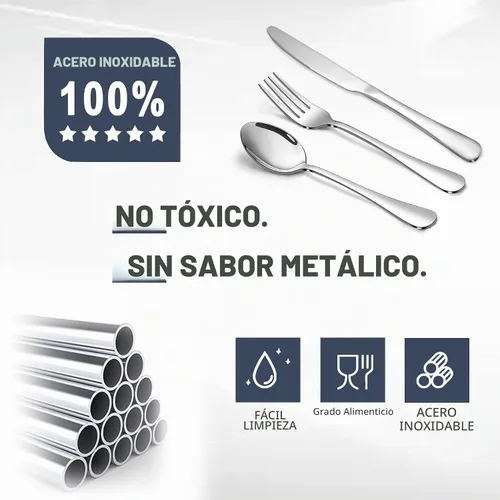 Vista 4 de 24-Piece Silverware Set, Flatware Set for 8, Food-Grade Stainless Steel Tableware Cutlery Set, Mirror Finished Utensil Sets for Home Restaurant