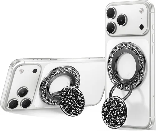 Vista 11 de SYNCWIRE Soporte magnético para anillo de teléfono, para soporte MagSafe para teléfono 360° Rotation, Double-Sided Magnet, Cell Phone Grip Finger