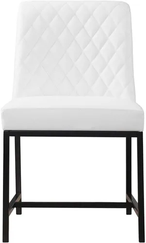 Vista 7 de Meridian Furniture Bryce Collection Modern - Silla de comedor tapizada de piel sintética contemporánea con patas de metal negro mate, juego de 2
