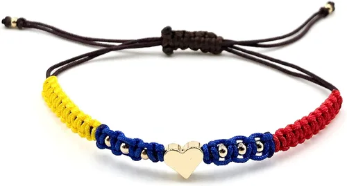 Vista 5 de Pulsera ajustable tejida a mano del orgullo venezolano en colores de la bandera nacional para mujer