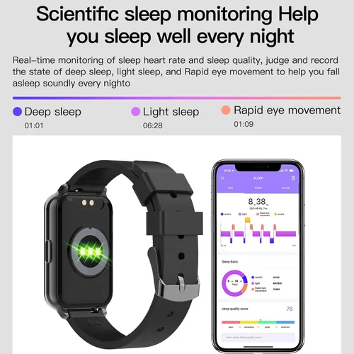 Vista 6 de Smart Watch Fitness Tracker Make/Answer Calls for Women Men with Heart Rate Blood Oxygen Sleep Monitor Sports Modes Step Calorie Counter IP68