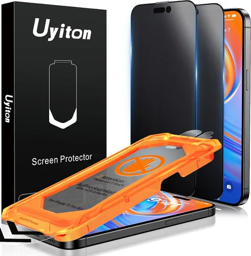 Vista 15 de Uyiton Protector de pantalla de privacidad para iPhone 16 Pro Max, [fácil de instalar] [cero burbujas] de cobertura completa inastillable