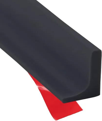 Vista 10 de Barrera de agua para umbral de ducha, barrera impermeable de silicona autoadhesiva para baño y cocina, ducha, protección de agua para separación Gris