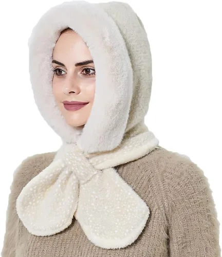 Vista 16 de Gorros de invierno para mujer, pasamontañas, bufanda, para clima frío, conjunto para mujer, gorro con capucha
