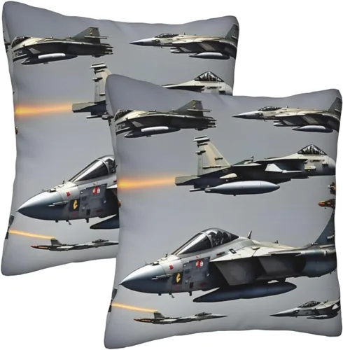Vista 2 de Juego de 2 fundas de almohada cuadradas para sofá, cama, sofá, dormitorio, automóvil