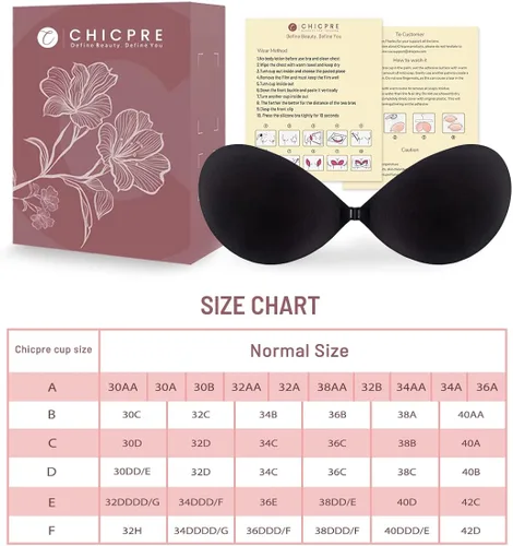 Vista 5 de Chicpre Adhesive Invisible Bra Strapless Push Up Bra Backless Silicone Sticky Bra for Women with Nipple Covers
