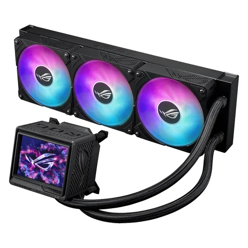 Vista 7 de ASUS ROG RYUJIN III 360 ARGB EXTREME enfriador líquido de CPU AIO todo en uno, AMD Ryzen 9000 e Intel® Core™ Ultra Ready, bomba Asetek Gen8 V2
