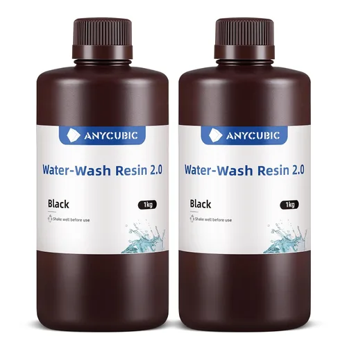 Vista 18 de ANYCUBIC Resina de impresora 3D lavable al agua 2.0, resina 3D de alta precisión de 405 nm, resina de fotopolímero de baja contracción para Gris
