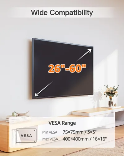 Vista 2 de ELIVED Soporte de pared inclinable para televisores de 26 a 60 pulgadas