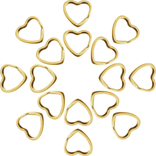 Vista 12 de Oubaka 30 llaveros divididos en forma de corazón, llaveros de metal para manualidades para la organización del hogar, oficina, proyectos de artes