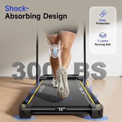 Vista 5 de YPOO Foldable Treadmill with Incline, Walking Pad with Handle Bar 3 Level Incline, Portable Folding Treadmills for Home/Office 300 Lbs Capacity