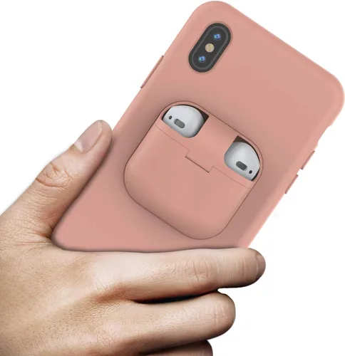 Vista 3 de PunkCase Funda para iPhone X Airpods (Serie CenterPods) Funda delgada y duradera 2 en 1 diseñada para iPhone X (5.8 pulgadas) Protege tu Rosado