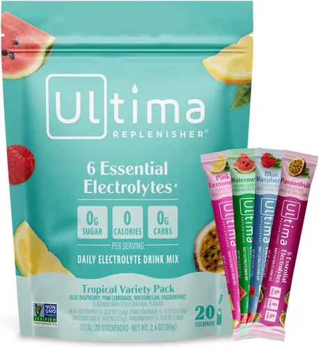 Vista 19 de Ultima Replenisher - Bebida de electrolitos en polvo vegana, sin azúcar ni OMG, bebida hidratante adecuada para dieta cetogénica, paquetes