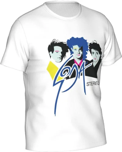 Vista 3 de Soda Stereo T Shirt Mens Summer Tee Casual Short Sleeve 3D Print T-Shirts