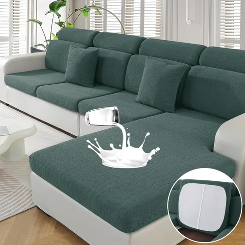 Vista 15 de MAXIJIN Fundas impermeables para cojín de sofá Fundas elásticas para asiento de sofá Fundas lavables, Fundas seccionales para cojines de exterior