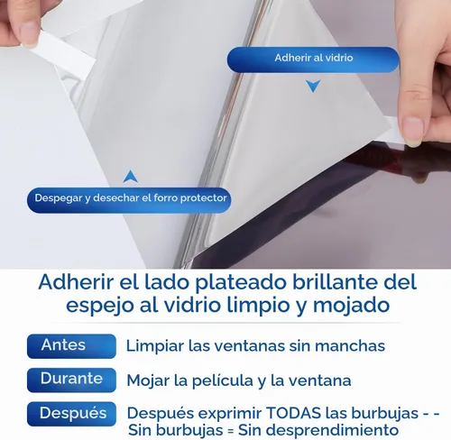 Vista 8 de Coavas Película de Privacidad Unidireccional para Ventanas con Herramientas, Película Adhesiva con Tinte para Ventanas Antirrotura para el Hogar