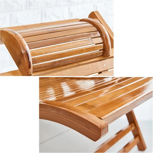 Vista 6 de Silla reclinable plegable, tumbona ajustable de 5 posiciones, silla reclinable de madera para jardín/patio/balcón, (morado)