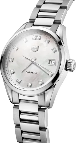 Vista 2 de TAG Heuer Carrera - Reloj de cuarzo - Diámetro de 1417in WBK1318BA0652 Blanco 36 mm