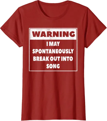 Vista 61 de Advertencia I may Spontaneously romper en canción camiseta