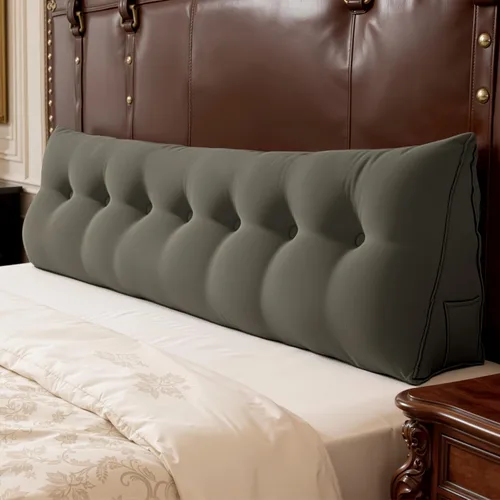 Vista 33 de WOWMAX Almohada ergonómica para cabecero para cama de tamaño matrimonial, almohadas tapizadas multifuncionales para cabecero, tableros portátiles