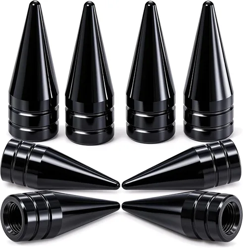 Vista 33 de 4 piezas de tapas de válvula de rueda con forma de punta, válvula de rueda de aleación de aluminio con punta, cubiertas universales de válvula