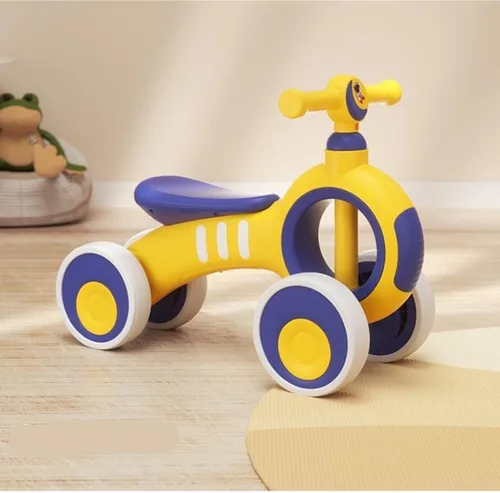 Vista 7 de Bicicleta de equilibrio para bebés sin pedal 4 ruedas de silencio Primero Rojo