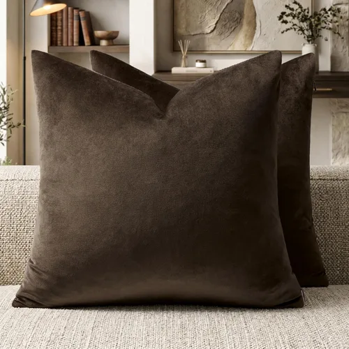 Vista 172 de GIGIZAZA Juego de 2 fundas de almohada doradas de terciopelo de 20 x 20 pulgadas para sofá Almohadas para sofá, tela texturizada suave de 9.88