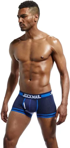 Vista 8 de JOCKMAIL Ropa interior de malla para hombre, pantalones cortos de entrepierna transpirable, ropa interior para hombre