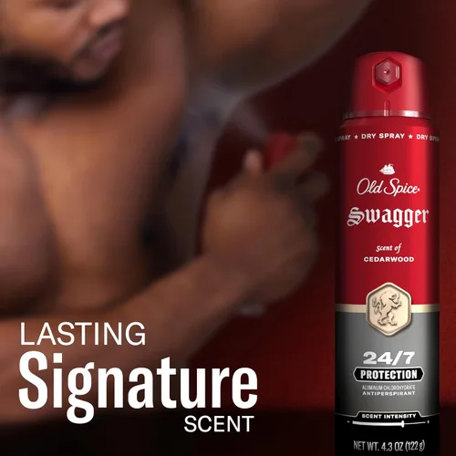 Vista 4 de Desodorante antiperspirante en aerosol seco Old Spice para hombres, 24/7 protección contra el sudor y el olor, 24/7 defensa contra el sudor