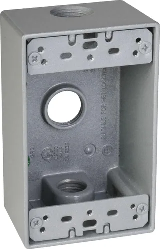 Vista 8 de TayMac SB3100S Caja resistente a la intemperie, 1 banda, (3) salidas de 1 pulgada, gris