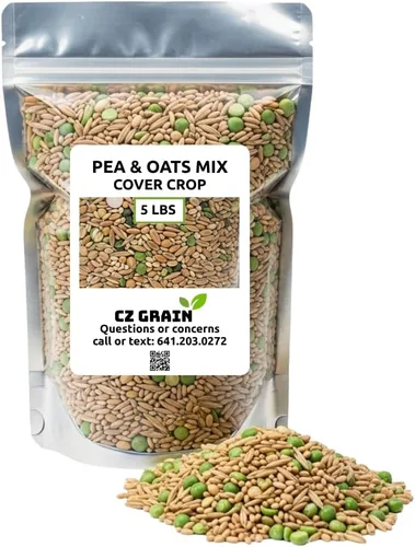 Vista 10 de Semillas de cultivo de cobertura de guisantes y avena, sin OMG, anual, mezcla fijadora de nitrógeno - Construye la salud del suelo, apta