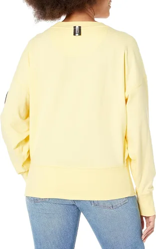 Vista 2 de Karl Lagerfeld Paris Sudadera de manga larga con cuello redondo para mujer