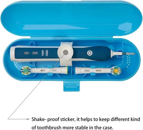 Vista 6 de Nincha Estuche de viaje para cepillo de dientes eléctrico de plástico para Oral-B Pro Series, Azul