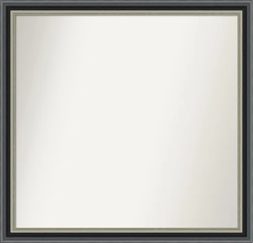 Vista 192 de Amanti Art Espejo de baño negro para sobre el fregadero, 23 x 23 pulgadas, espejo cuadrado negro Ashton, marco de madera tradicional mediano, se