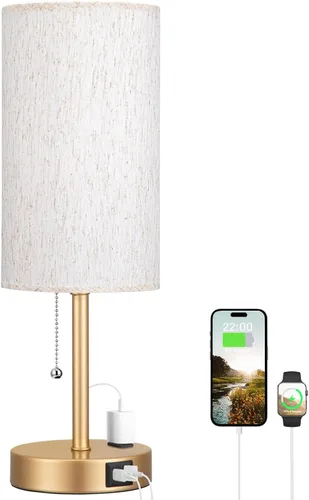 Vista 23 de Lámpara de mesita de noche pequeña para dormitorio, lámpara de escritorio Rosa-Plateado