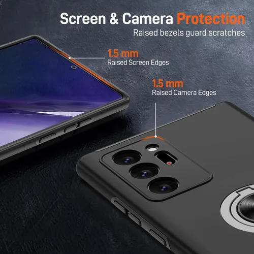 Vista 172 de Gritup - Funda para Galaxy A05S con protector de pantalla HD×2, funda protectora para teléfono a prueba de golpes con soporte magnético de anillo