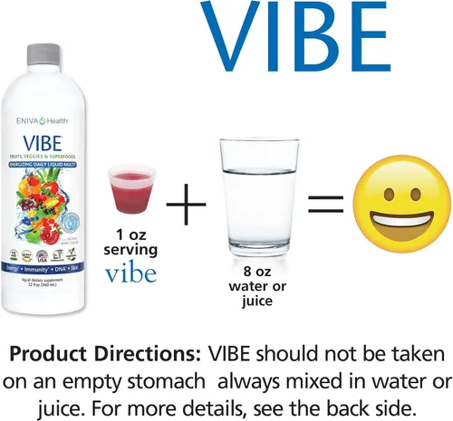 Vista 5 de Eniva Health Vibe Liquid Multivitamins Suplementos minerales con vitaminas A, B12, C, D, E y aminoácidos Suplemento diario de frutas y verduras