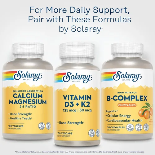 Vista 6 de SOLARAY Vitaminas masticables con complejo de vitamina B de naranja – Vitaminas del complejo B de alta potencia con VIT B12, B6, B2, biotina, ácido