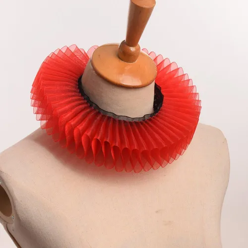 Vista 31 de GRACEART Elizabethan Dickens Ruff Cuello Payaso Collar Elizabeth Muñeca Ruffs Ruffle Cuff Bandas
