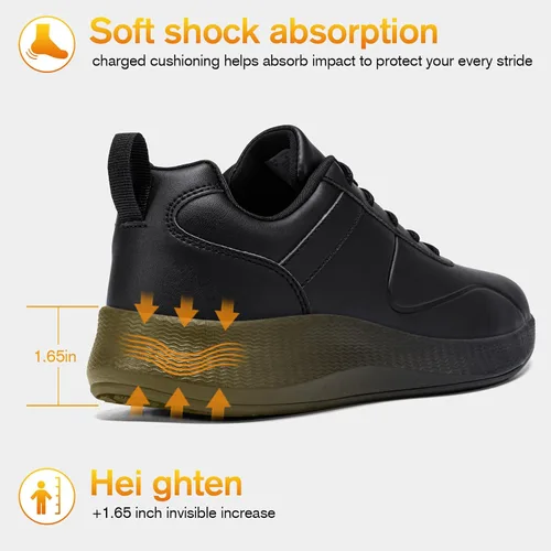Vista 4 de Taquco Zapatos antideslizantes para hombre, impermeables, para cocina, chef, trabajo, servicio de alimentos, zapatos de trabajo antideslizantes