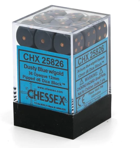 Vista 4 de DND - Juego de dados Chessex D&D de 0.472 in, juego de dados poliédricos de plástico opacos color azul polvoriento y cobre, dados de mazmorras