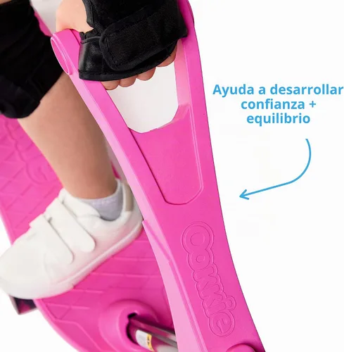 Vista 3 de Monopatín infantil de aprendizaje Ookkie (Rosado)