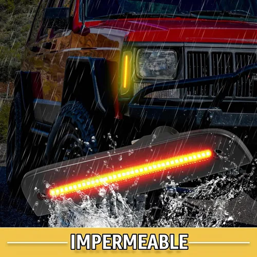 Vista 4 de CH2551118 - Luz LED de señalización lateral para conductor, pasajero, luces intermitentes, guardabarros, lámparas para Jeep Cherokee, lente negra