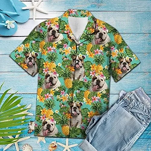 Vista 2 de American Hawaiian Shirts for Men - Summer Button Down Mens Hawaiian Shirts Short Sleeve Series 4