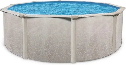 Vista 7 de Aquarian - Piscina para exteriores con marco de acero redonda por encima del nivel del suelo, 15 pies x 52 pulgadas, Veneciano